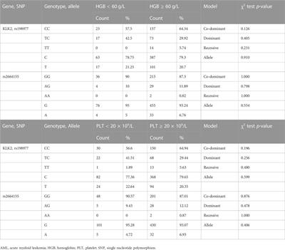 KLK2 single-nucleotide polymorphism rs198977 is associated with increased susceptibility and hyperleukocytosis in AML